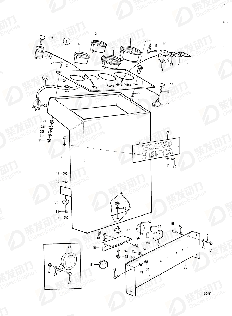 VOLVO Instrument Panel 846981 Drawing